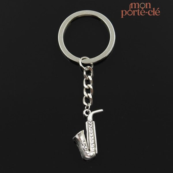Porte-clé saxophone en métal pour passionnés de musique