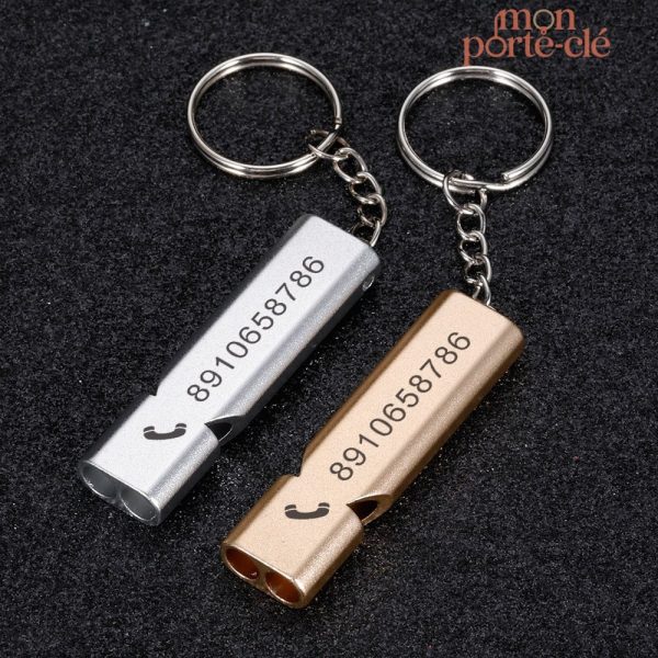 Porte-clé siffleur personnalisé design unique