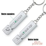 Siffleur pratique intégré dans un porte-clé personnalisé