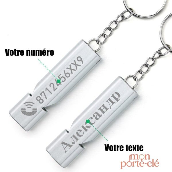 Siffleur pratique intégré dans un porte-clé personnalisé