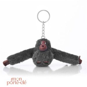 Porte-clé singe kawaii en peluche douce et colorée