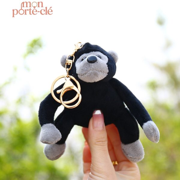 Porte-clé singe en peluche doux et mignon