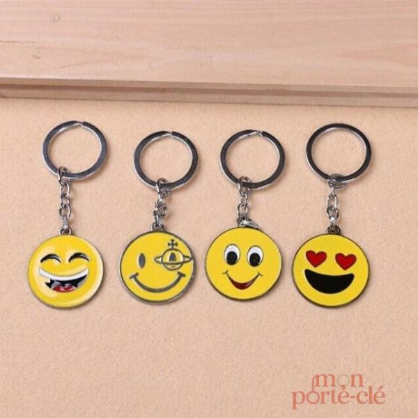 Porte-clé enjoué avec designs de smileys variés