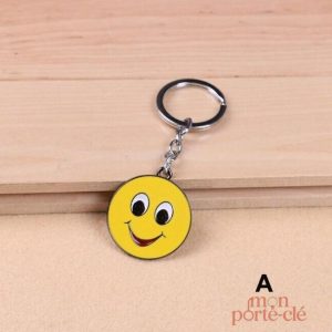 Porte-clé avec motifs de smileys colorés