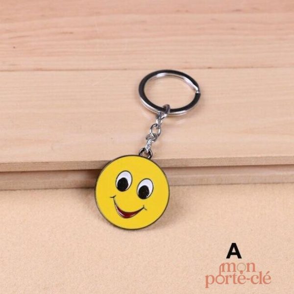 Porte-clé avec motifs de smileys colorés