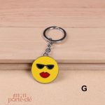 Porte-clé ludique avec visages souriants