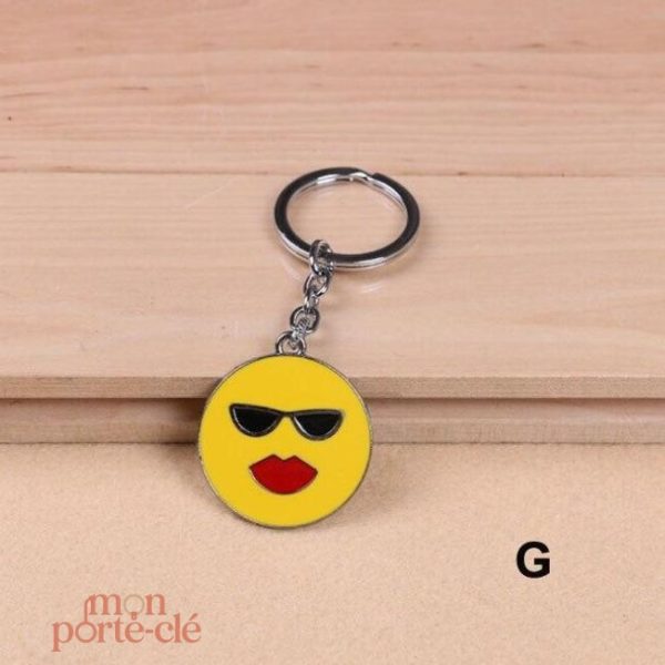 Porte-clé ludique avec visages souriants