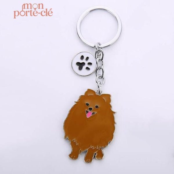 Porte-clé en forme de chien Spitz