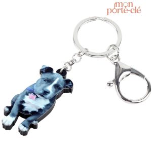Porte-clé design Staffie, parfait pour les propriétaires de chien