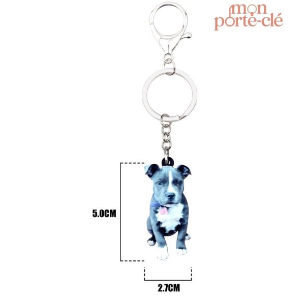 Porte-clé avec motif Staffie, idéal pour les passionnés d'animaux