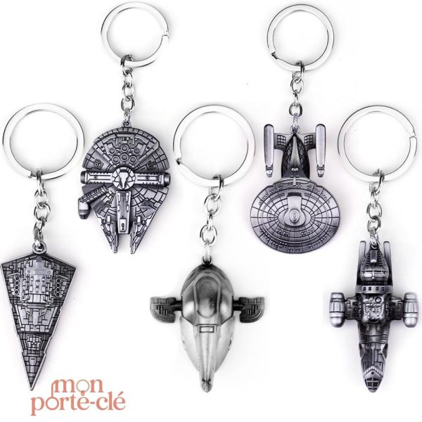 Porte-clé créatif avec vaisseaux de l'univers Star Wars