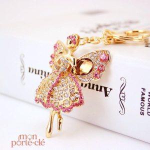 Porte-clé original avec détails scintillants d'ange