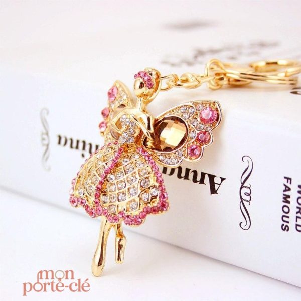 Porte-clé original avec détails scintillants d'ange