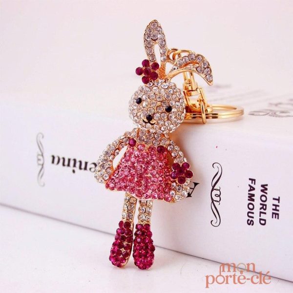 Porte-clé unique en forme de lapin