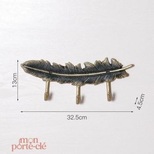 Support mural pratique pour clés, en forme de plume