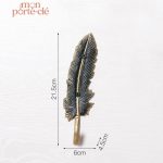 Porte-clé mural décoratif, style plume moderne