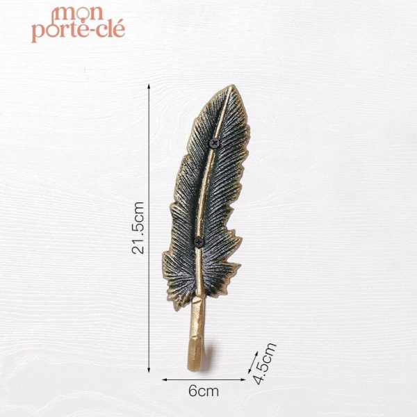 Porte-clé mural décoratif, style plume moderne