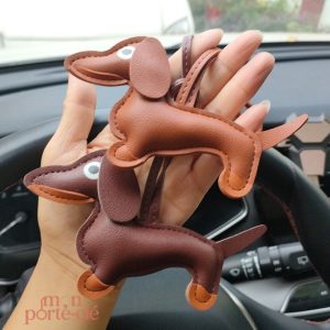 Porte-clé Teckel en métal, accessoire pour amoureux des chiens