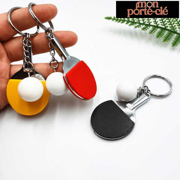 Porte-clé sport en forme de raquette de tennis de table