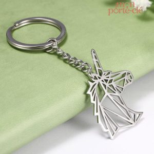 Accessoire porte-clé tête de licorne pour les fans de magie