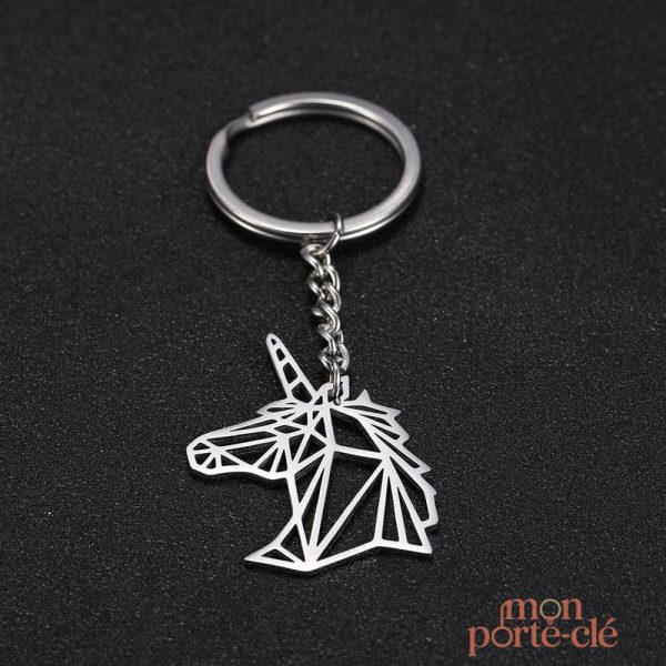 Porte-clé original tête de licorne pour clé ou sac