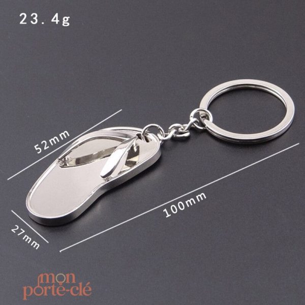 Porte-clé amusant en forme de sandale colorée