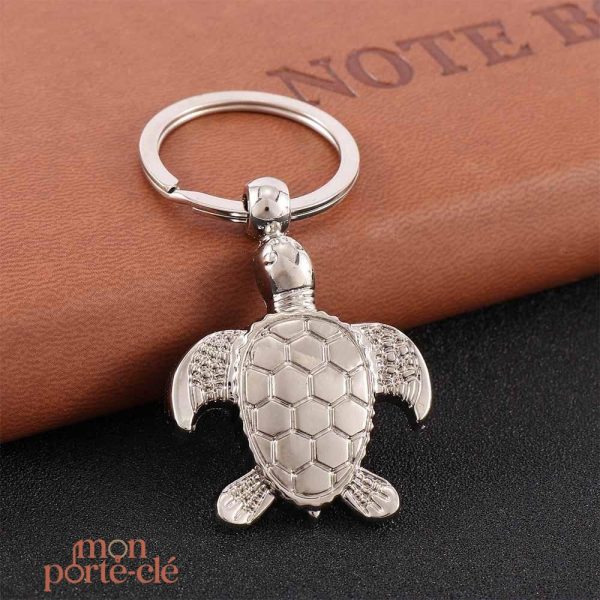Porte-clé tortue en argent