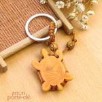 Accessoire porte-clé tortue, bois écologique et durable