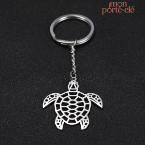 Porte-clé tortue stylisé, ajout unique à vos clés