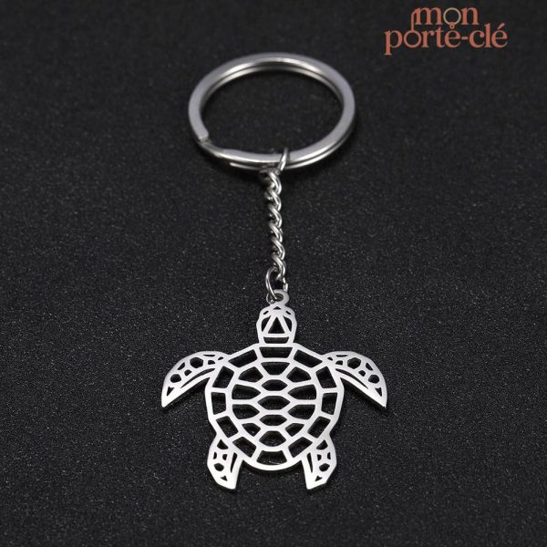 Porte-clé tortue stylisé, ajout unique à vos clés