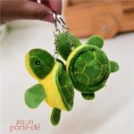 Porte-clé tortue en peluche, accessoire tendance