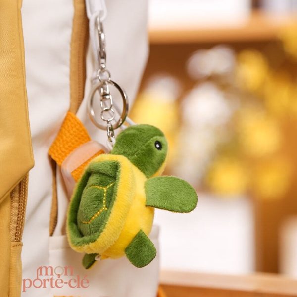 Petit porte-clé tortue en peluche, pratique et léger