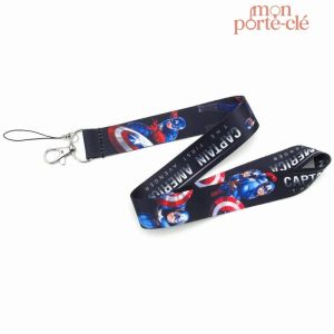 Tour de Cou Porte-Clé Captain America design emblématique