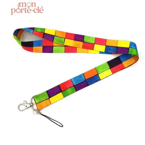 Accessoire tour de cou avec porte-clé multicolore
