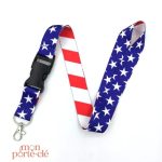 Tour de Cou Porte-Clé USA en nylon durable