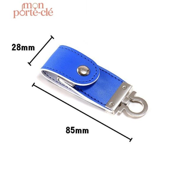 Porte-clé en cuir chic avec capacité de stockage USB