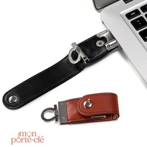 Porte-clé en cuir avec connexion USB intégrée