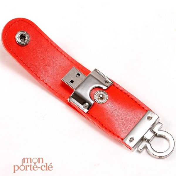 Porte-clé en cuir avec fonction USB pour la mobilité