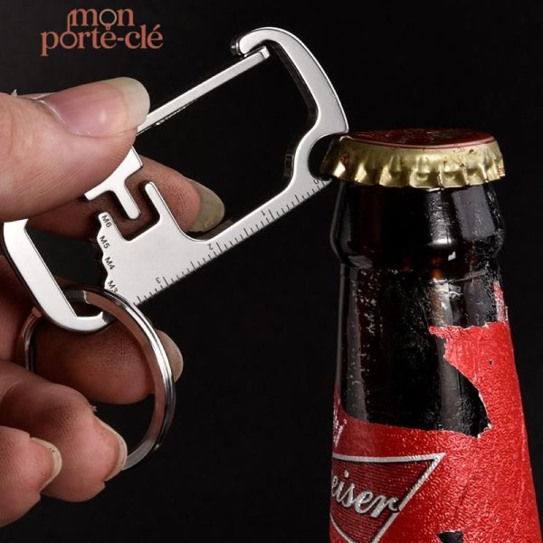 Porte-clé en acier, design fonctionnel et compact