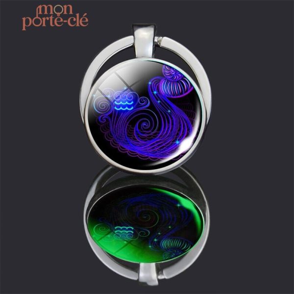 Accessoire porte-clé Verseau, symbole du signe astrologique