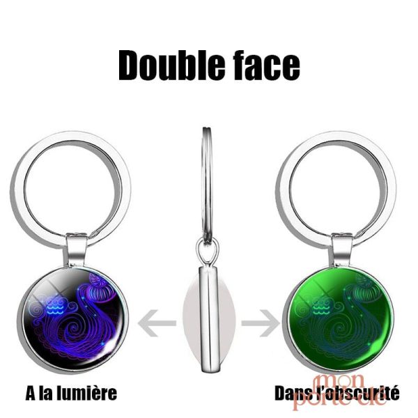 Porte-clé signe astrologique Verseau, idéal pour un cadeau personnel