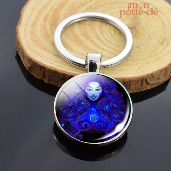 Porte-clé vierge pour personnalisation, thème astrologique