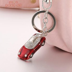 Porte-clé en strass pour voiture, style raffiné et moderne