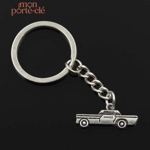 Porte-clé voiture La Rustique en métal et cuir