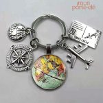 Porte-clé Voyage avec motif inspirant