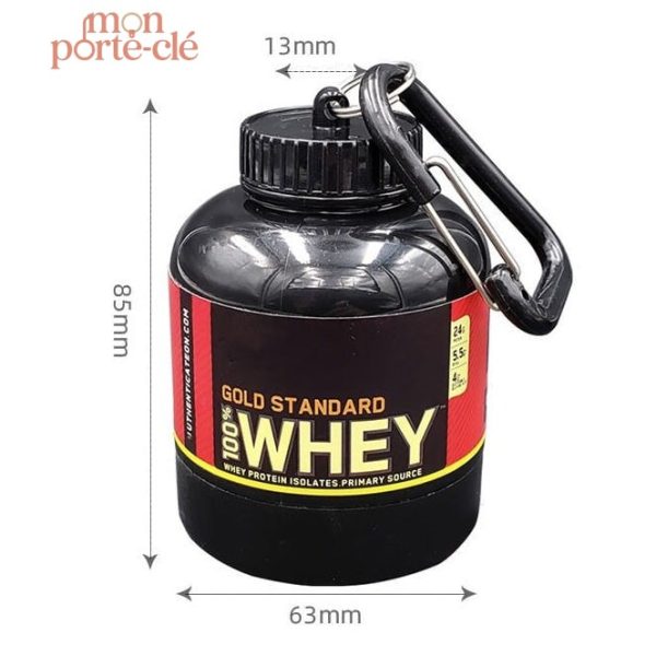Porte-clé sport en forme de bouteille de whey