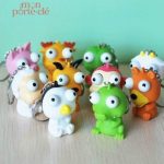 Porte-clé fun avec yeux en relief