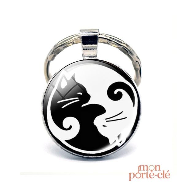 Porte-clé original avec motif Yin Yang captivant