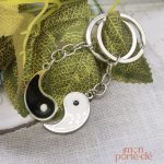 Porte-clé Yin Yang en métal pour couples