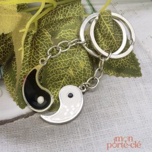 Porte-clé Yin Yang en métal pour couples